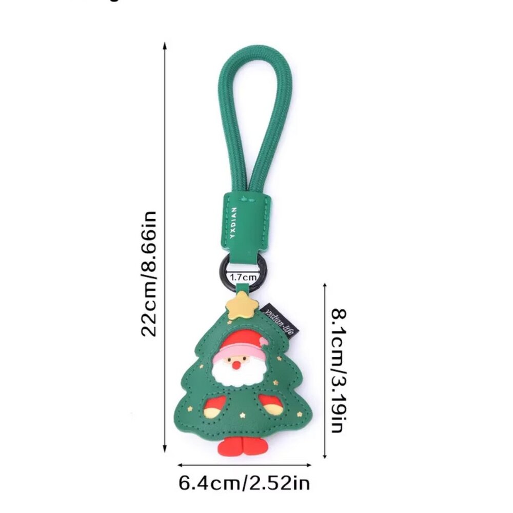 Cute Santa Claus Christmas tree purse charm keychain - Picture 8 of 8